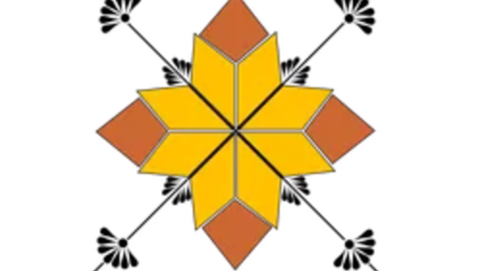 intersecting parallelograms divided by fencing swords